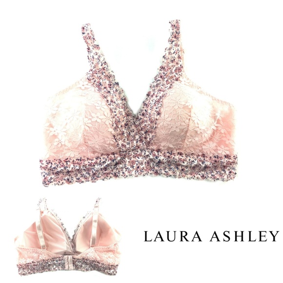 Laura Ashley Other - Laura Ashley Pink Floral Lace Bralette Plus Sz 2X